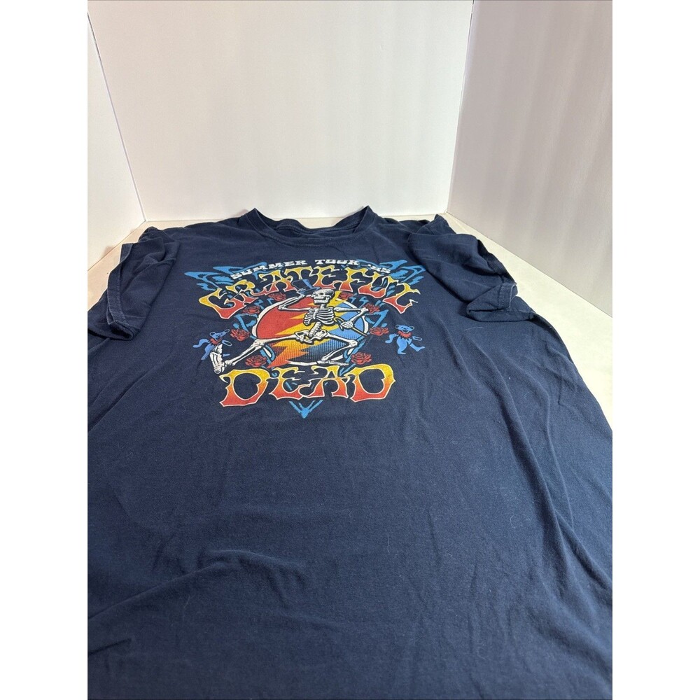 Liquid Blue Grateful Dead Summer Tour 85 T Shirt L Vintage Band Tee Skeleton